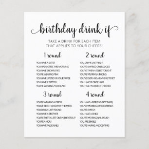 Birthday Party Drink If Game editable card