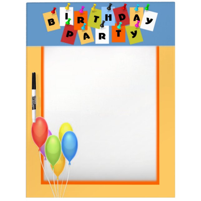 Birthday Party Dry Erase Board (Front)