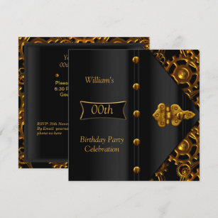 Vertical Steampunk Birthday Invitations Zazzle