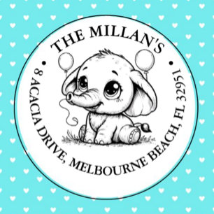 Birthday Party Elephant  theme Self-inking Stamp