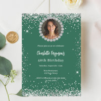 Birthday party emerald green diamond photo