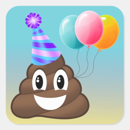 Birthday Party Emoji Ombre Stickers