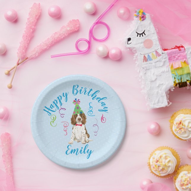 Birthday Party English Springer Spanie Paper Plate (Party)