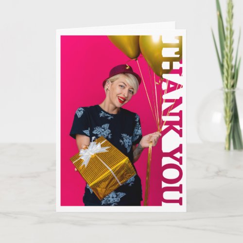 birthday party event Photo Frame Thank You Card