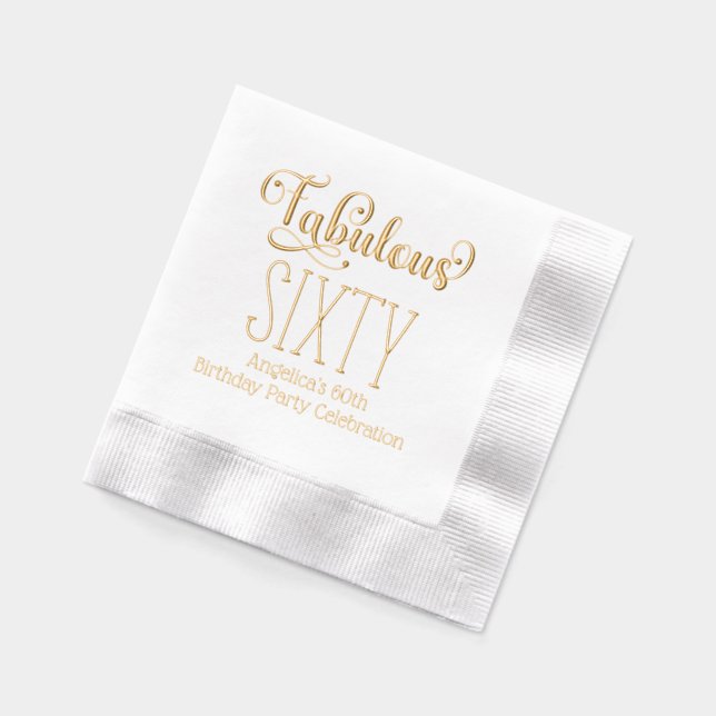 Birthday Party - Fabulous Sixty #7 Foil Napkins (Left)