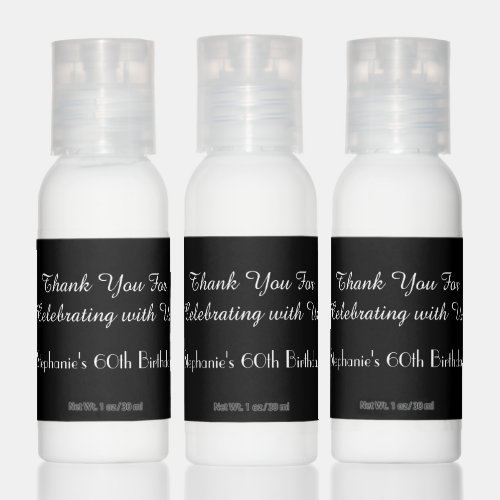 Birthday Party Favor Black and White Set of 12 Hand Lotion