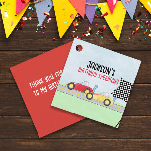 Birthday Party Favor Cute Race Cars  Favor Tags