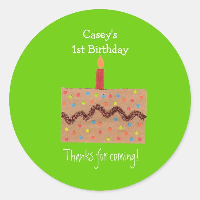 Birthday party favor label (Front)