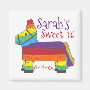 Birthday Party Favor Rainbow Donkey Animal Piñata Magnet