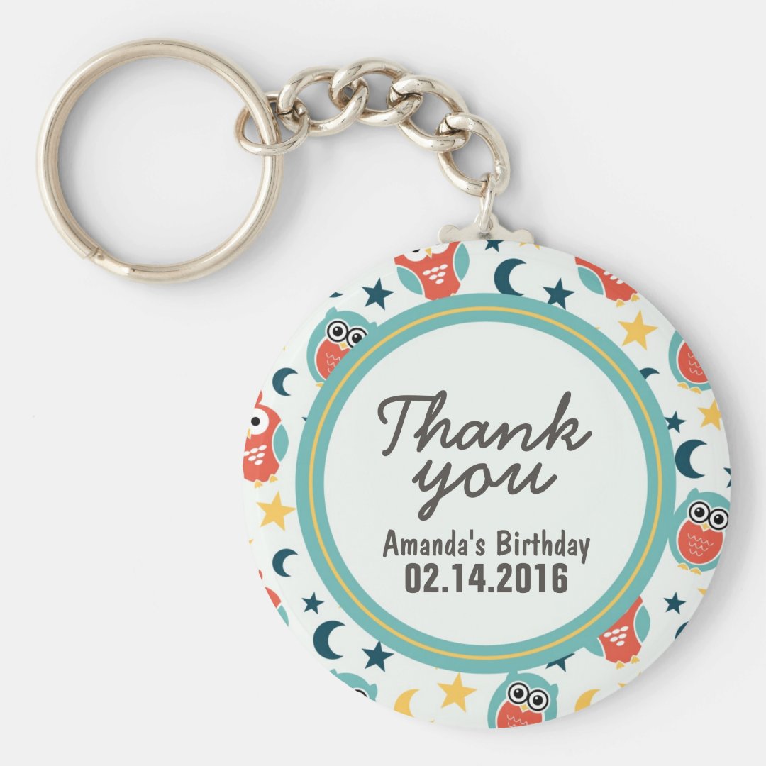 Birthday Party Favor Thank You Gift Keychain Zazzle