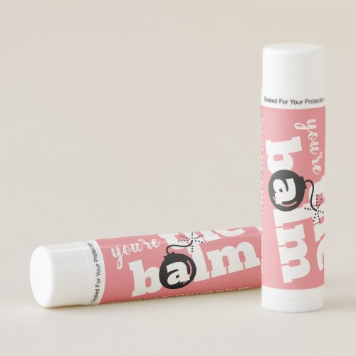 Birthday Party Favor The Bomb Pink Personalized Lip Balm