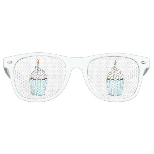 Birthday Party Favors Blue Cupcake Candle Shades