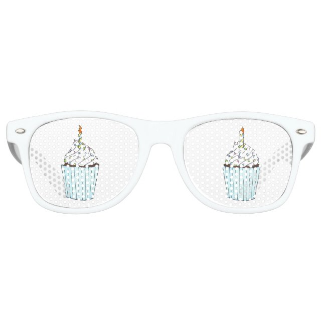 Birthday Party Favors Blue Cupcake Candle Shades (Front)