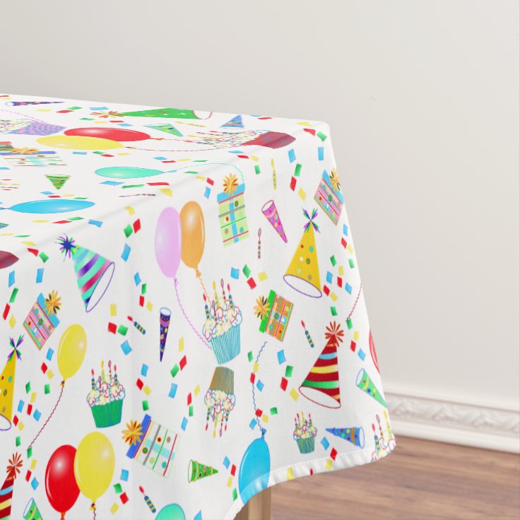 Birthday Party Favors Tablecloth | Zazzle