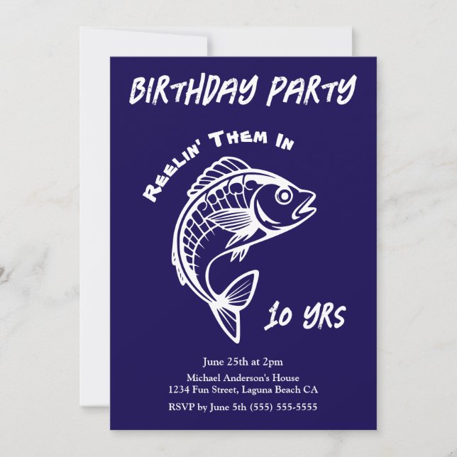 Birthday Party-Fish  Invitation (Front)