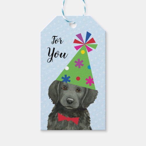 Birthday Party Flat_Coated Retriever Gift Tags