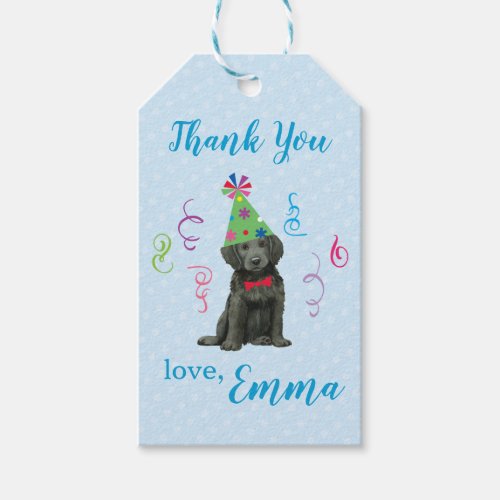 Birthday Party Flat_Coated Retriever Thank You Gift Tags