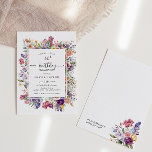 Birthday Party Floral Garden Frame Modern Invitation<br><div class="desc">Colorful & elegant spring flower & wildflower birthday party any age invitation.</div>