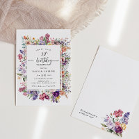 Birthday Party Floral Garden Frame Modern