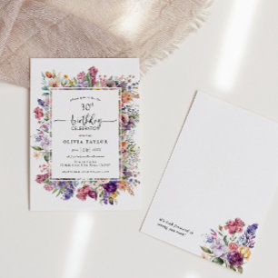 Birthday Party Floral Garden Frame Modern Invitation