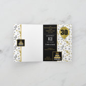 Birthday Party for 30th Black and Gold Any Person Invitation | Zazzle