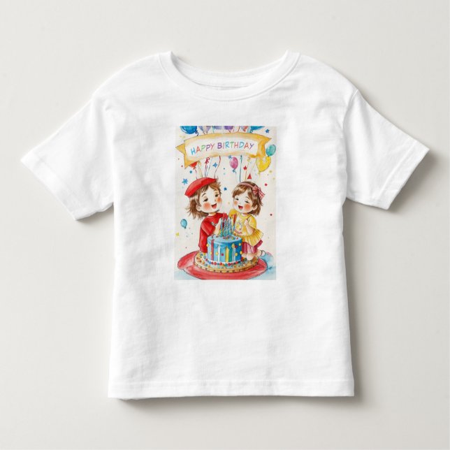 Birthday Party For Twins T-Shirt (Todler) (Front)