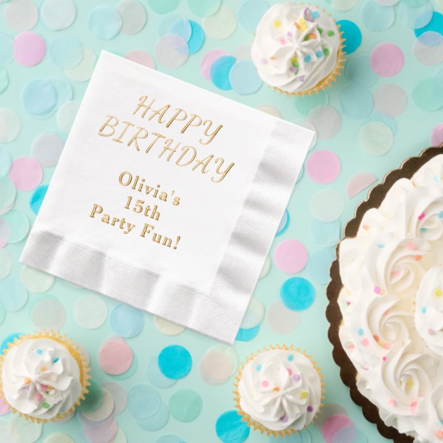 Birthday Party Fun Age Name Foil Napkins (Insitu (Party))