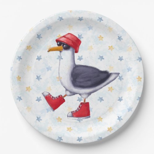 Birthday Party Fun Cute Seagull Bird Paper Plates
