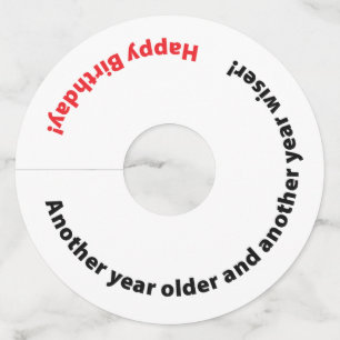 Birthday Party Funny Another Year Older Milestone Wine Glass Tag
