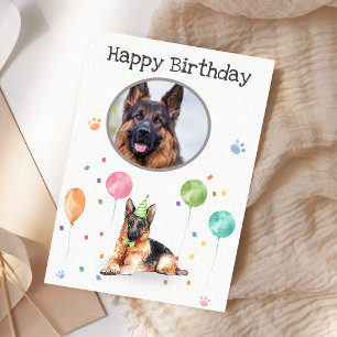 Birthday Party German Shepher Animal Card