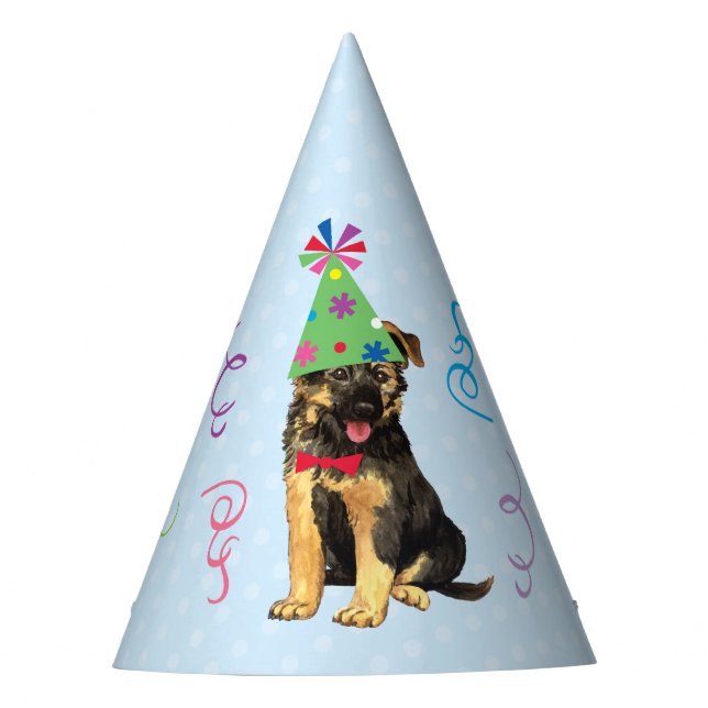 Birthday Party German Shepherd Party Hat (Front)