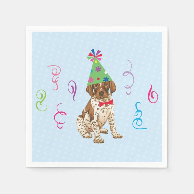 Birthday Party German Shorthaired Pointer Napkins (Front)