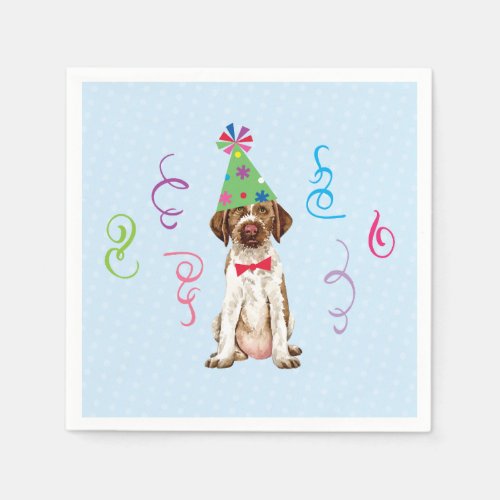 Birthday Party German Wirehaired Pointer Napkins