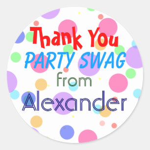 Birthday Party Gift Bag-Colorful Classic Round Sticker