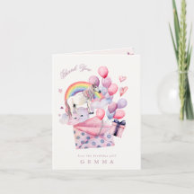 Birthday Party Girl Rainbow Balloons Unicorn Pink