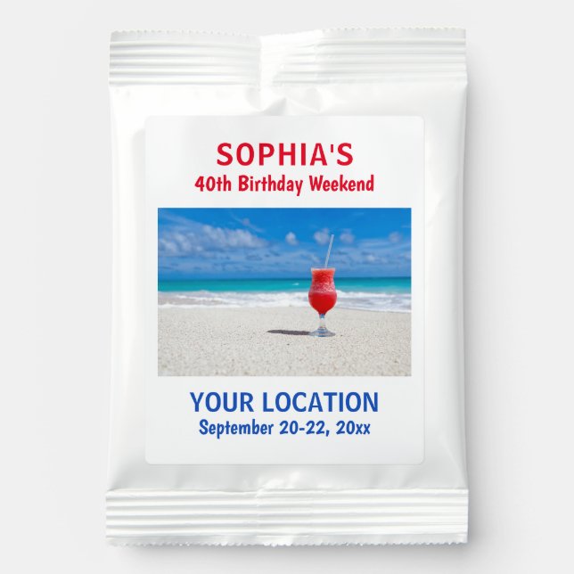 Birthday Party Girls Tropical Beach Trip Margarita Drink Mix (Front)