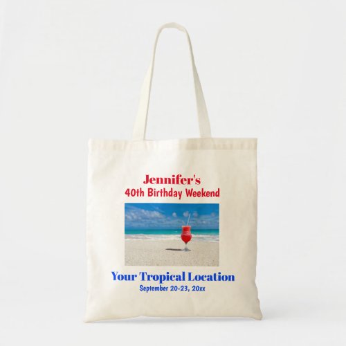 Birthday Party Girls Tropical Beach Weekend Trip Tote Bag