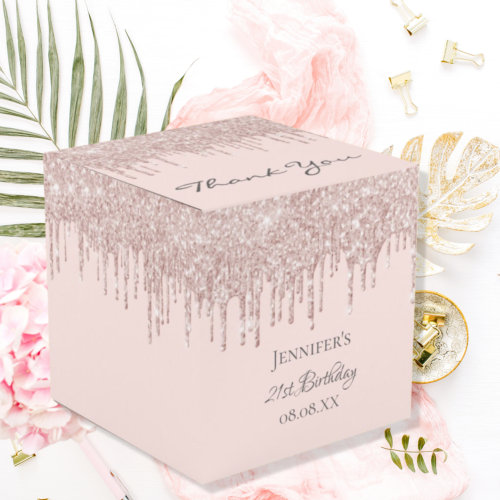Birthday party glitter rose gold pink sparkle