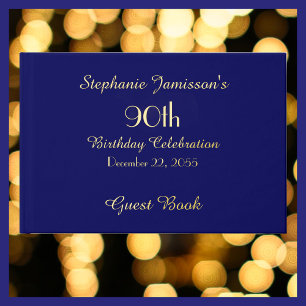 Birthday Party Gold FOIL on Navy Blue Memory Guest Book