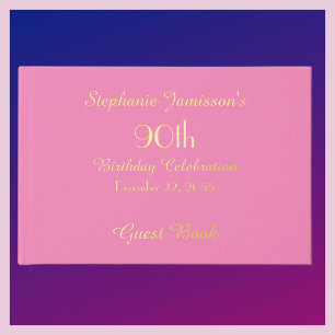 Birthday Party Gold FOIL Pink Memory Guest Book