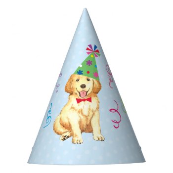 Birthday Party Golden Retriever Party Hat by DogsInk at Zazzle