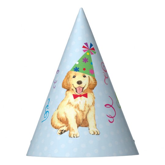 Birthday Party Golden Retriever Party Hat
