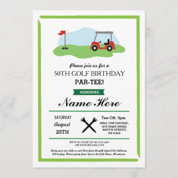 Birthday Party Golf Any Age 50th 60th Invitation by WOWWOWMEOW at Zazzle