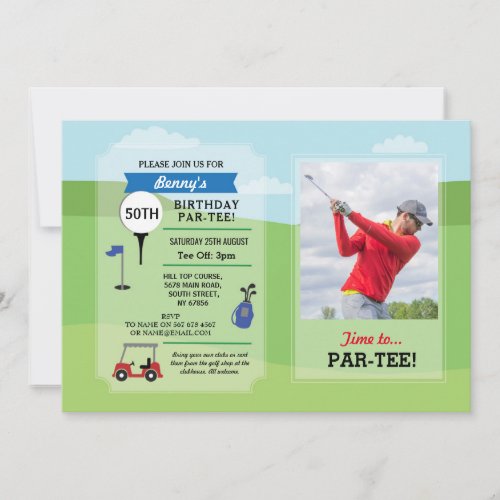 Birthday Party Golf Any Age Golfing Photo Invite