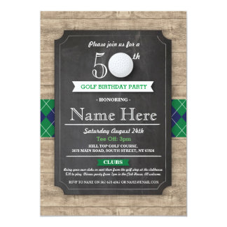 Birthday Party Golf Ball 40th 50th 60th Invitation