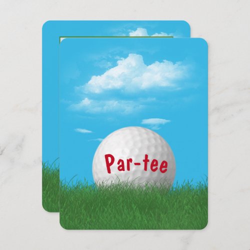 Birthday Party Golf Ball Invitation