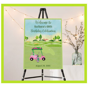 Birthday Party Golf Gal Welcome Foam Board