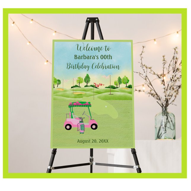 Birthday Party Golf Gal Welcome   Foam Board (Creator Uploaded)