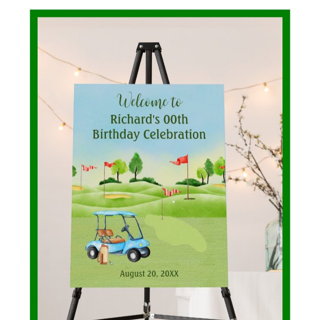 Birthday Party Golf Guy Welcome   Foam Board (Creator Uploaded)