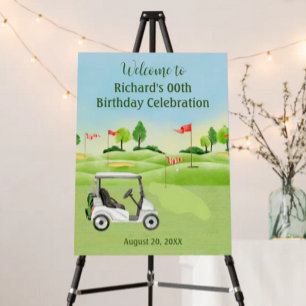 Birthday Party Golf Guy Welcome   Foam Board